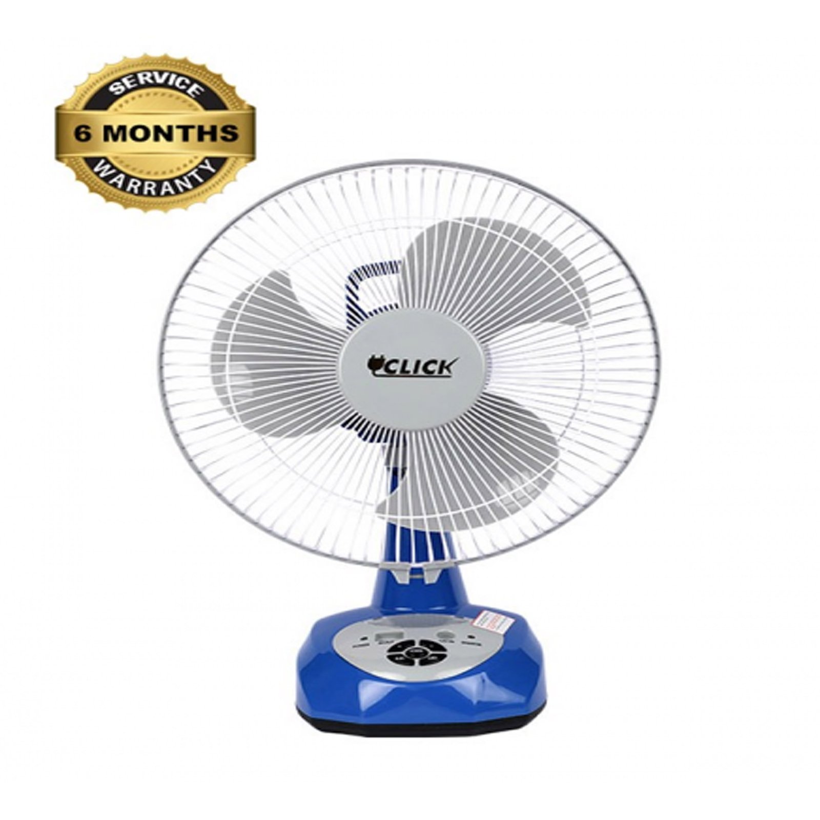Click Rechargeable Table Fan 12'' - Blue