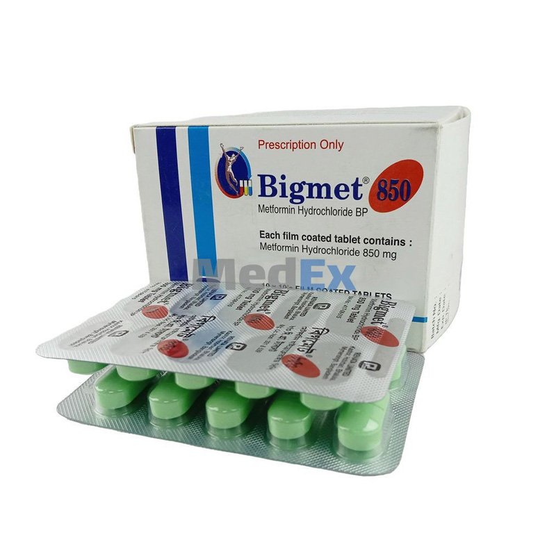 Bigmet Tablet 850mg (Metformin Hydrochloride 850mg)