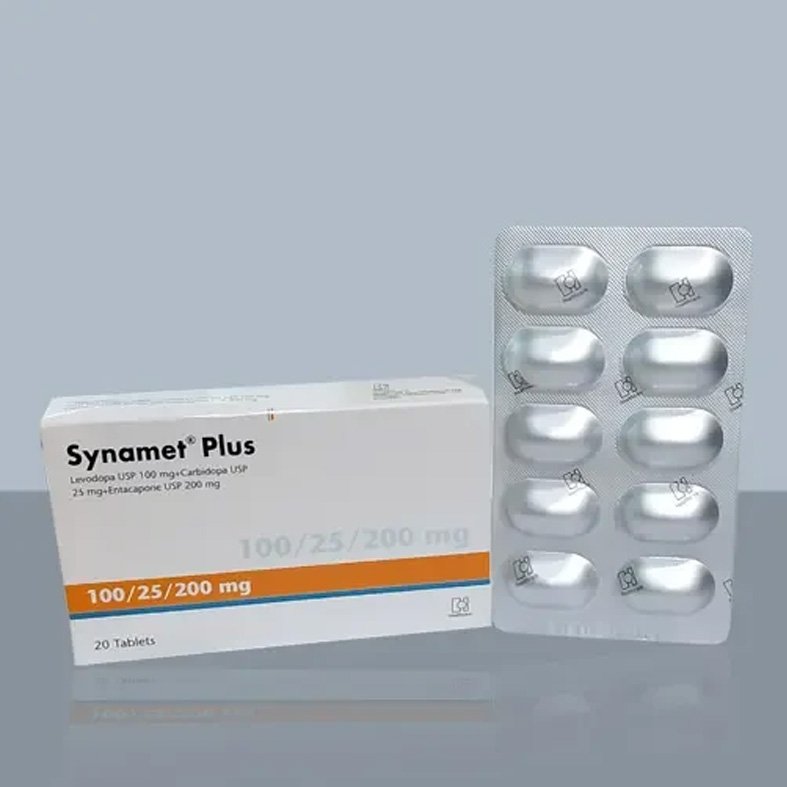 Synamet Plus Tablet 100mg+25mg+200 g (Levodopa+Carbidopa+Entacapone 100mg+25mg+200mg)