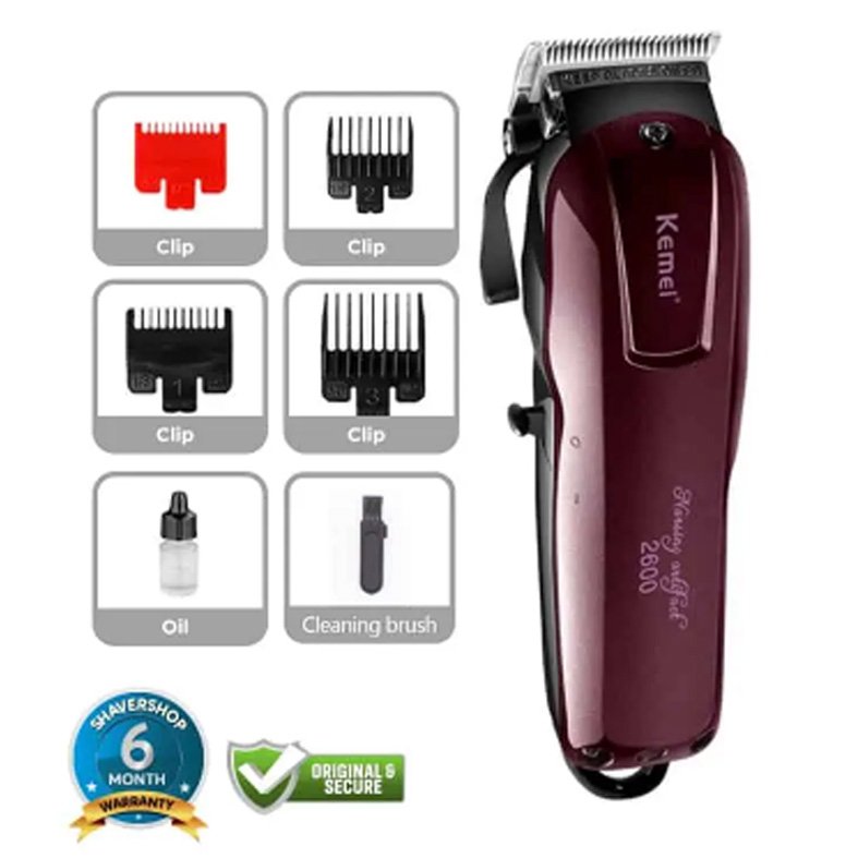 Kemei KM-2600 Hair Clipper And Trimmer - Black And Chocolate