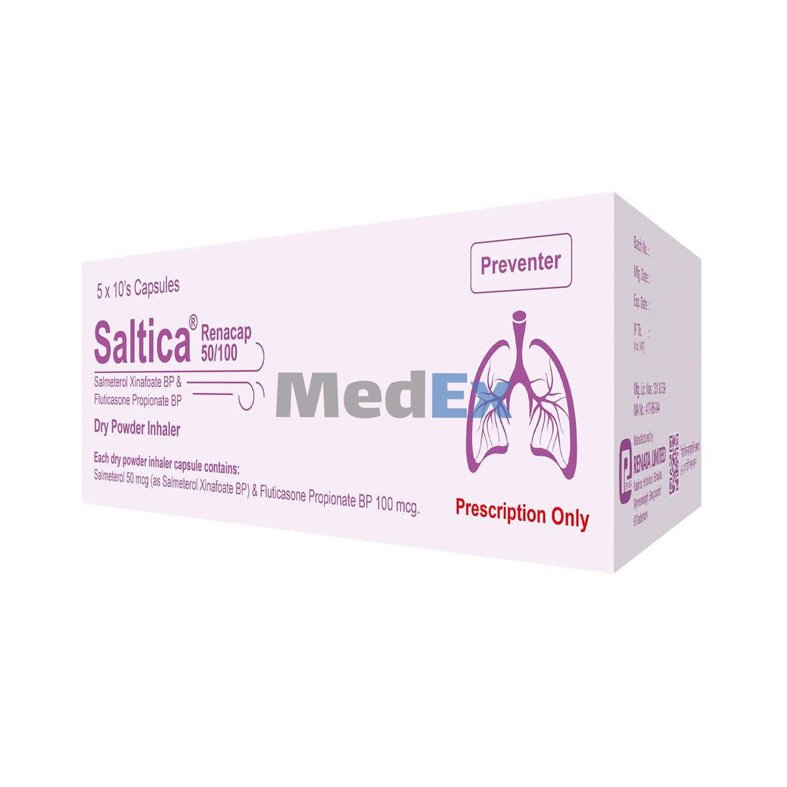 Saltica Inhalation Capsule 50 mcg + 100 mcg (Salmeterol + Fluticasone Propionate)
