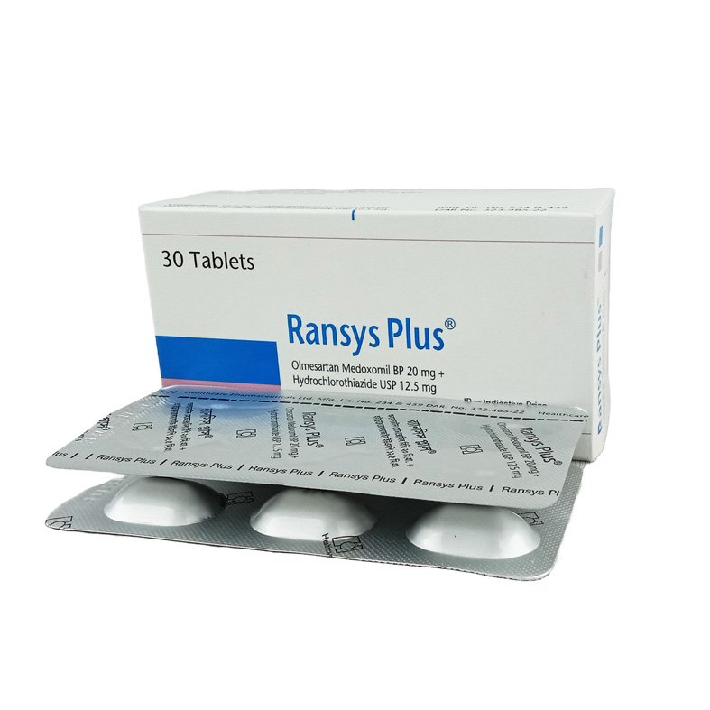 Ransys Plus Tablet 20 mg+12.5 mg (Olmesartan Medoxomil + Hydrochlorothiazide)
