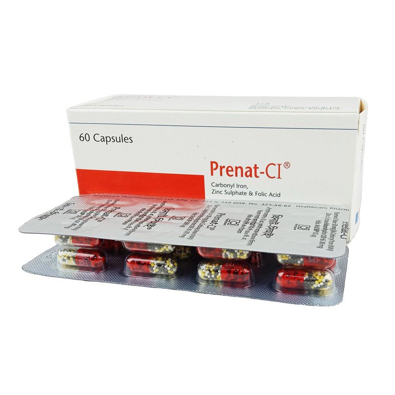 Prenat-CI Capsule 50 mg + 0.50 mg + 61.80 mg (Carbonyl Iron + Folic Acid + Zinc Sulfate)