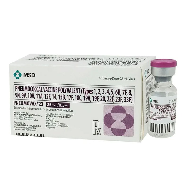 Pneumovax 23 Injection 25 mcg/0.5 ml (Polysaccharide Pneumococcal Vaccine)