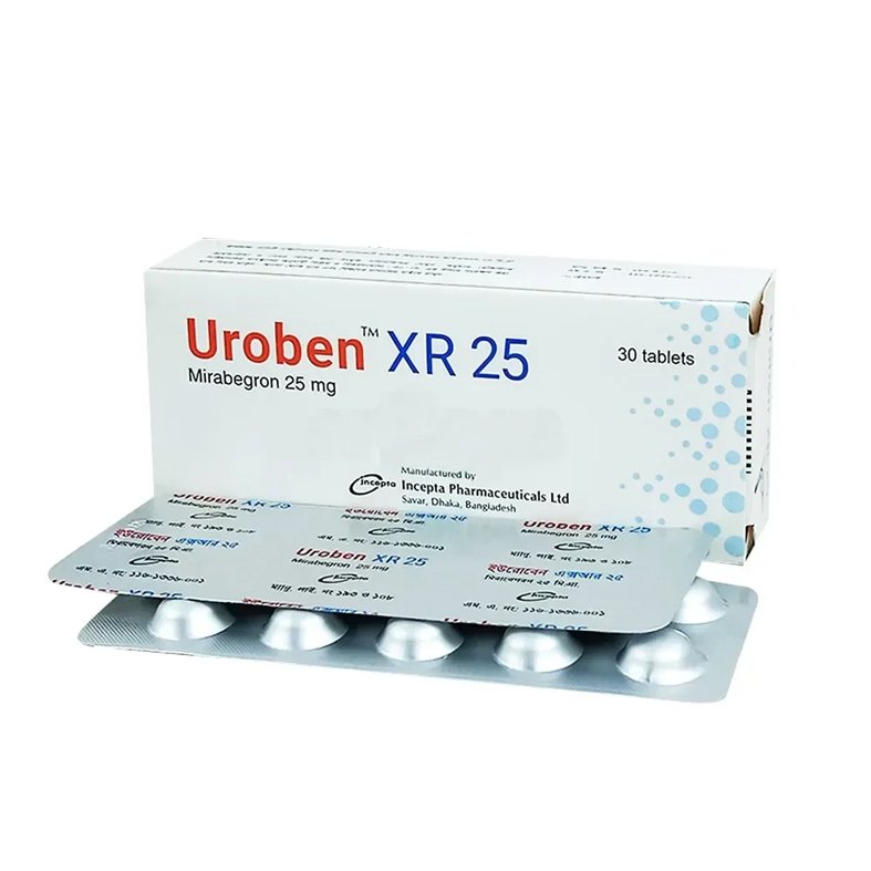 Uroben XR 25mg Tablet (Mirabegron 25mg)