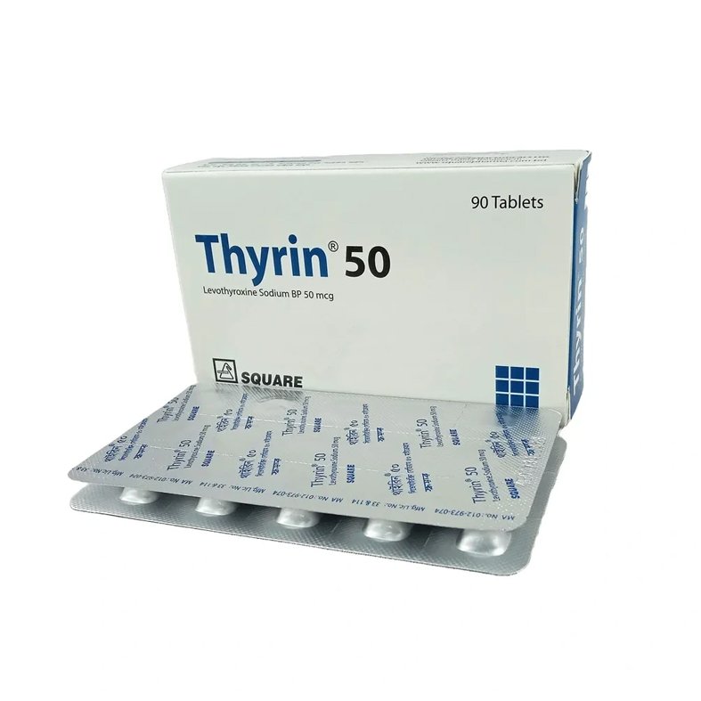 Thyrin 50mcg Tablet (Levothyroxine Sodium 50 mcg Tablet)