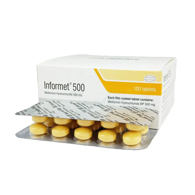 Informet 500mg Tablet (Metformin Hydrochloride 500 mg)