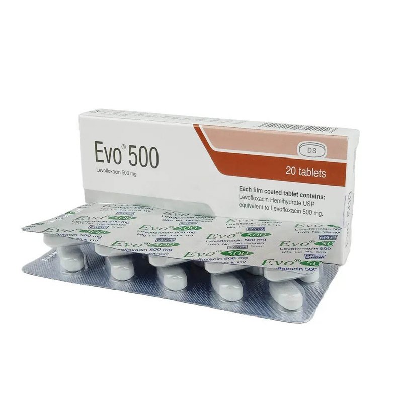 Evo 500mgTablet (Levofloxacin Hemihydrate 500 mg)
