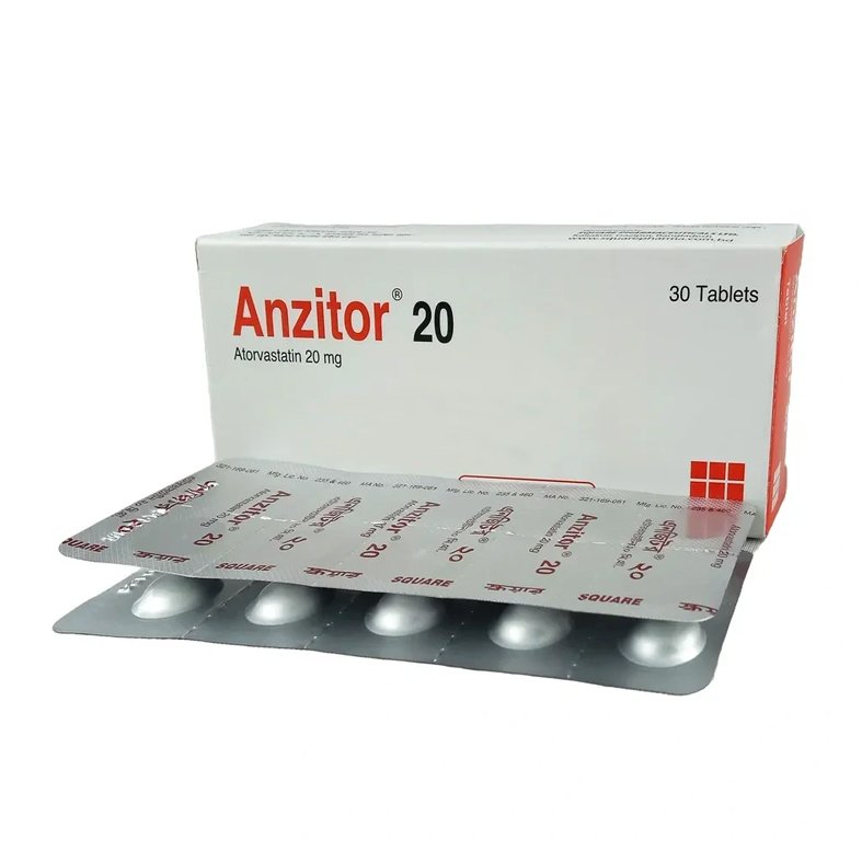 Anzitor 20mg Tablet (Atorvastatin Calcium 20 mg)
