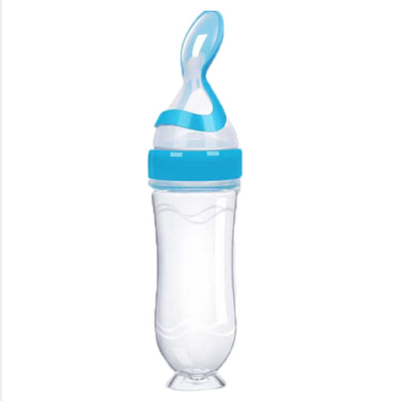 Arrival BPA Free 2 in 1 Silicone Kids Squeeze Feeding Spoon Infant Rice Cereal Bottle 90 ml