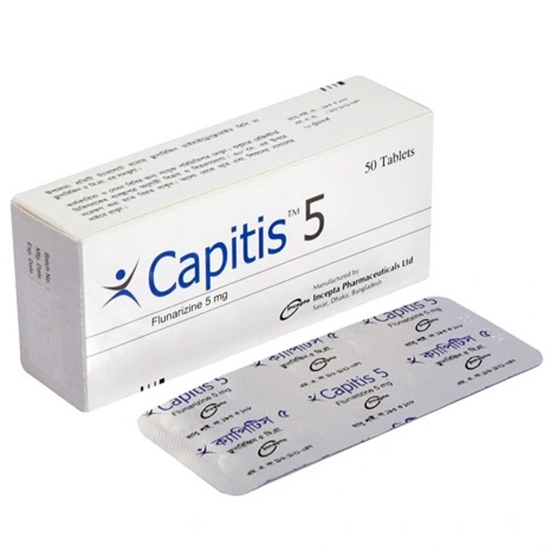 Capitis 5mg Tablet (Flunarizine 5mg)
