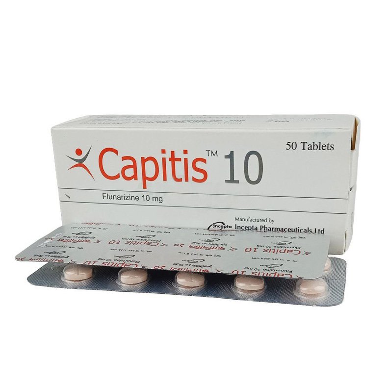 Capitis 10mg Tablet (Flunarizine 10mg)