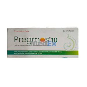 Pregmos Tablet 10 mg + 10 mg (Pyridoxine Hydrochloride + Doxylamine Succinate)