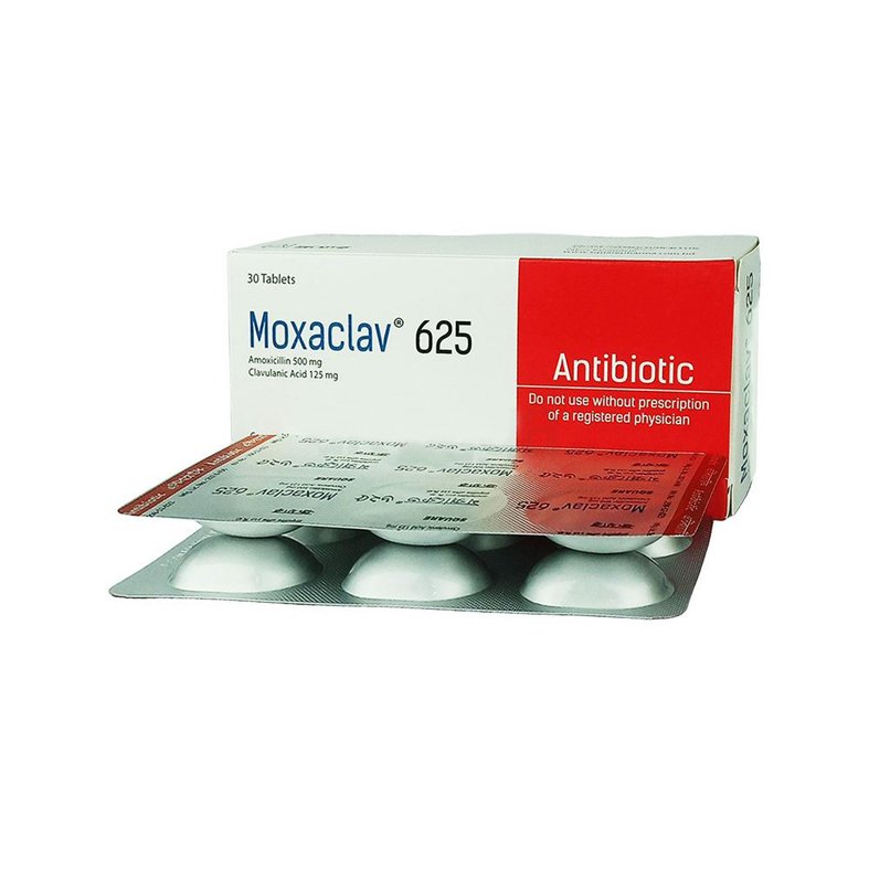 Moxaclav Tablet 500 mg+125 mg (Amoxicillin + Clavulanic Acid 500 mg+125 mg)