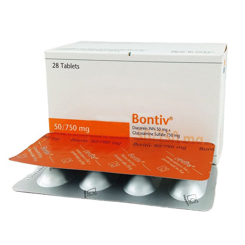 Bontiv Tablet 750 mg + 50 mg (Glucosamine Sulfate + Diacerein)