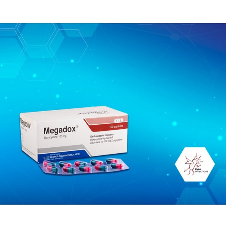 Megadox Capsule (Doxycycline Hydrochloride 100 mg)