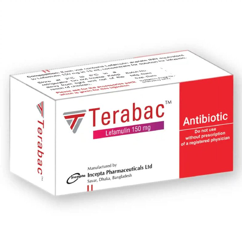 Terabac Injection (Lefamulin Acetate 150 mg/15 ml)