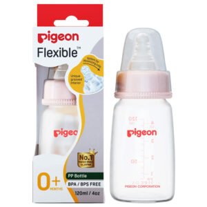 Pigeon Peristaltic Nipple SN Glass Bottle 120ml (Any Color)