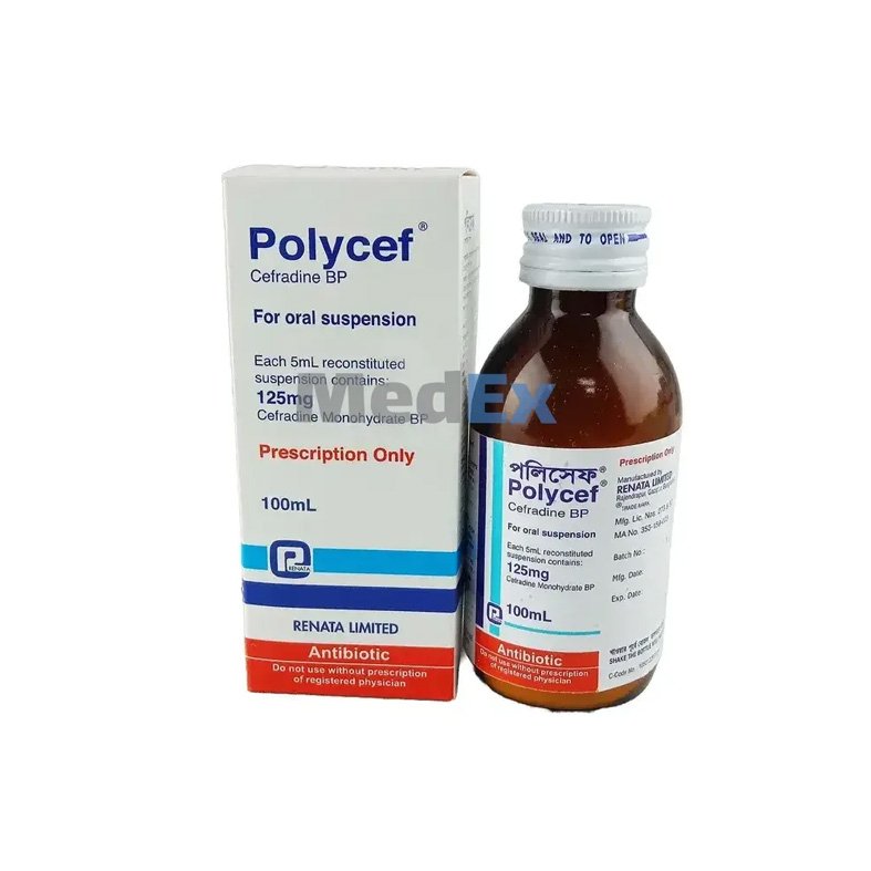 Polycef Suspension 125 mg/5 ml (Cephradine 125 mg/5 ml)