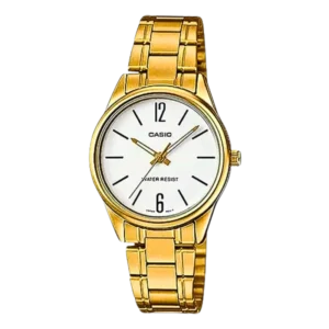 Gold Plated Case SS Band Women's Watch - LTP-V005G-7BUDF