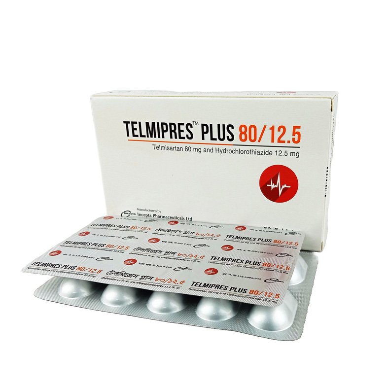 Telmipres Plus Tablet (Telmisartan+Hydrochlorothiazide 80mg+12.5mg)