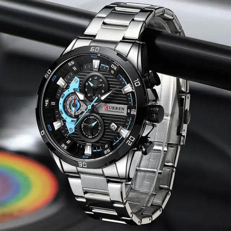 Curren-8402 - Silver Black