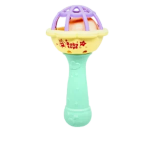 Soft Glue Dumbbell Baby Hand Teether with Jhunjhuni CN – 1 pcs