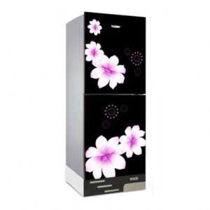 VISION Glass Door Refrigerator RE-262 Liter Mirror White Purple Top Mount