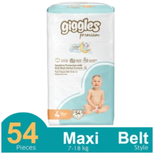Giggles Premium Belt System Baby Diaper (Maxi) (7-18 Kg) (54 Pcs)