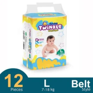 Savlon Twinkle Belt System Baby Diaper (7-18 kg) (12 Pcs)