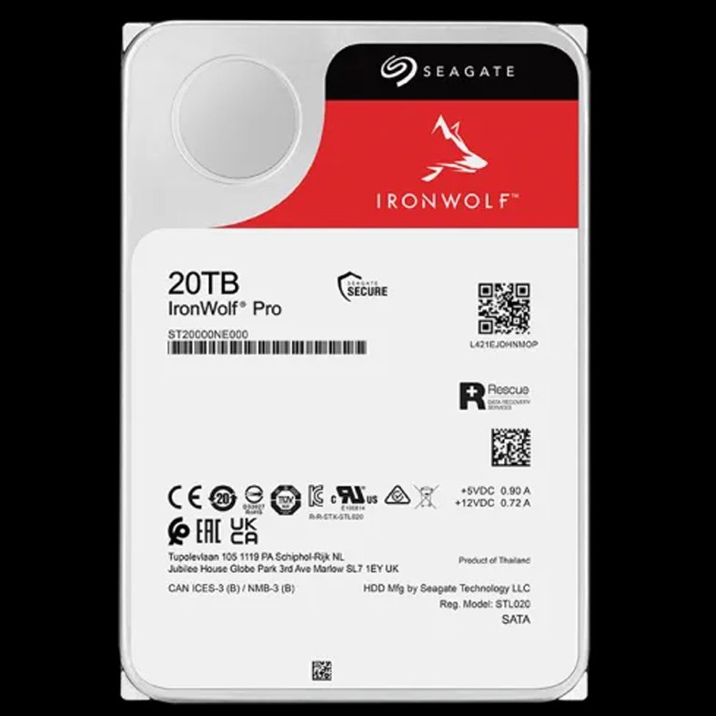 Seagate IronWolf Pro 20TB 3.5-inch SATA 7200RPM NAS HDD