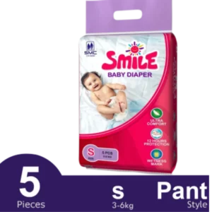 SMC Smile pant System Baby Diaper (Size-S) (-3-6g) (5Pcs)