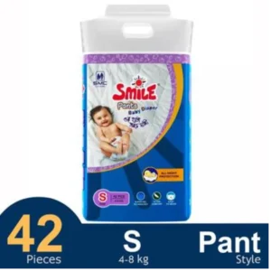 SMC Smile Pant System Baby Diaper (Size-S) (42Pcs) (4–8kg)