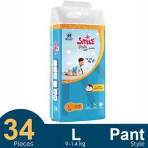 SMC Smile Pant System Baby Diaper (Size-L) (34Pcs) (9-14kg)