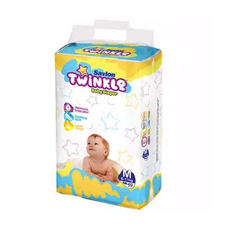 Savlon Twinkle Baby Belt System Diaper Medium (6–11 kg) (40 Pcs)