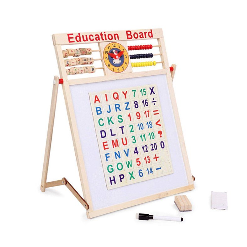 Magnetic Double Sided Wooden Learning Board 1 Pcs