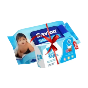 Savlon Baby Wipe 80s Pouch (Buy 1 Get 1 Baby Soft Baby Soap 75gm Free)