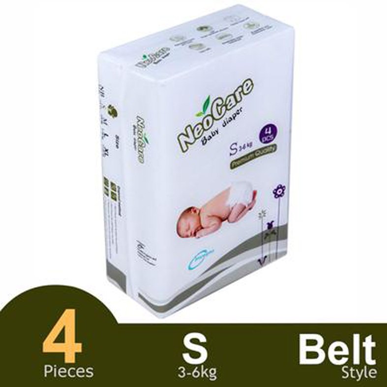 Neocare Premium Belt System Baby Diaper (3–6 kg) (4 Pcs)