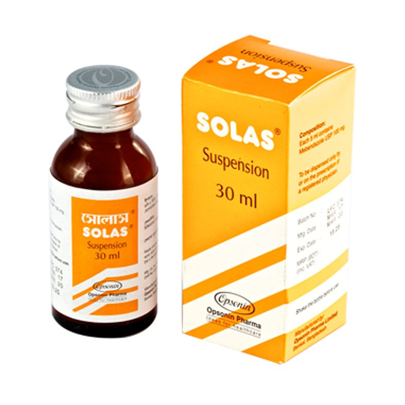 Solas Suspension 100 mg/5 ml (Mebendazole)
