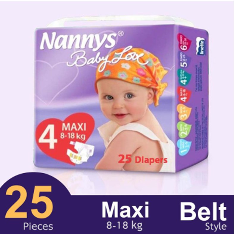 Nannys Baby Love Belt System Baby Diaper (Maxi) (8–18kg) (25pcs)