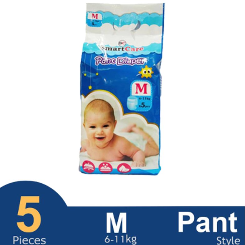 Smart Care Pant System Baby Diaper Ultra Thin (M Size) (6–11kg) (5pcs)