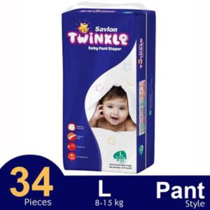 Savlon Twinkle Pant System Baby Diaper (Size L) (8–15 kg) (34 Pcs)