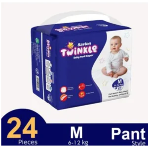 Savlon Twinkle Pant System Baby Diaper (M Size) (6–12kg) (24pcs)