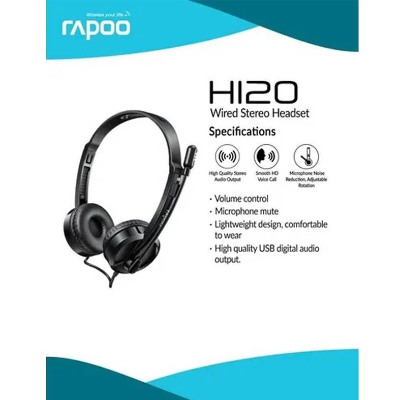 Rapoo H120 USB Wired Headphone - Image 3