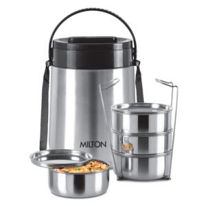 MILTON Classic 4-Container Stainless Steel Tiffin with Lifter – 1200ML, PU Insulated