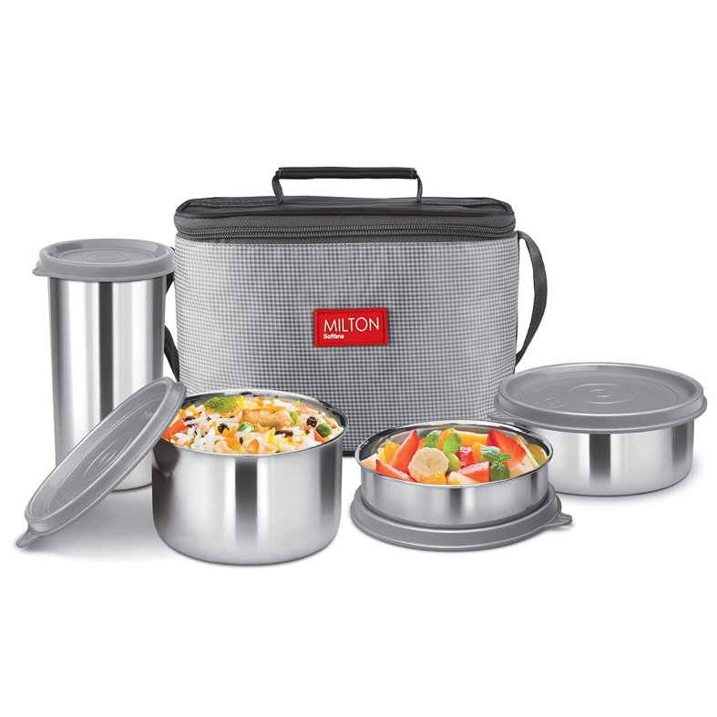 Milton Delicious Combo Insulated Lunch Box Set 3 Containers 1 Tumbler Grey - Image 2