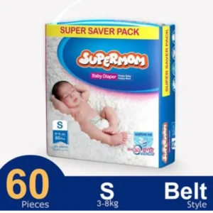 Supermom Baby Belt System Diaper (3–8 kg) (60 Pcs)
