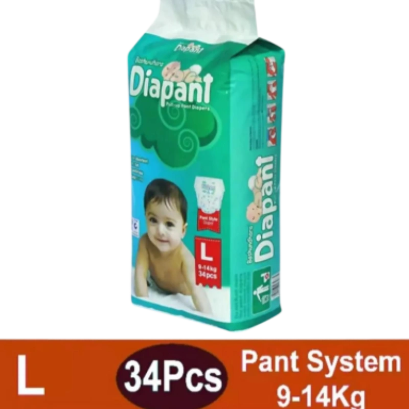 Bashundhara Pant System Baby Diaper (L Size) (9-14 kg) (34 pcs)