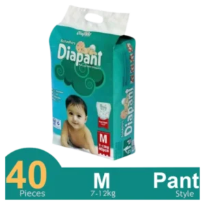 Bashundhara Pant System Baby Diaper (M Size) (7–12 kg) (40 pcs)