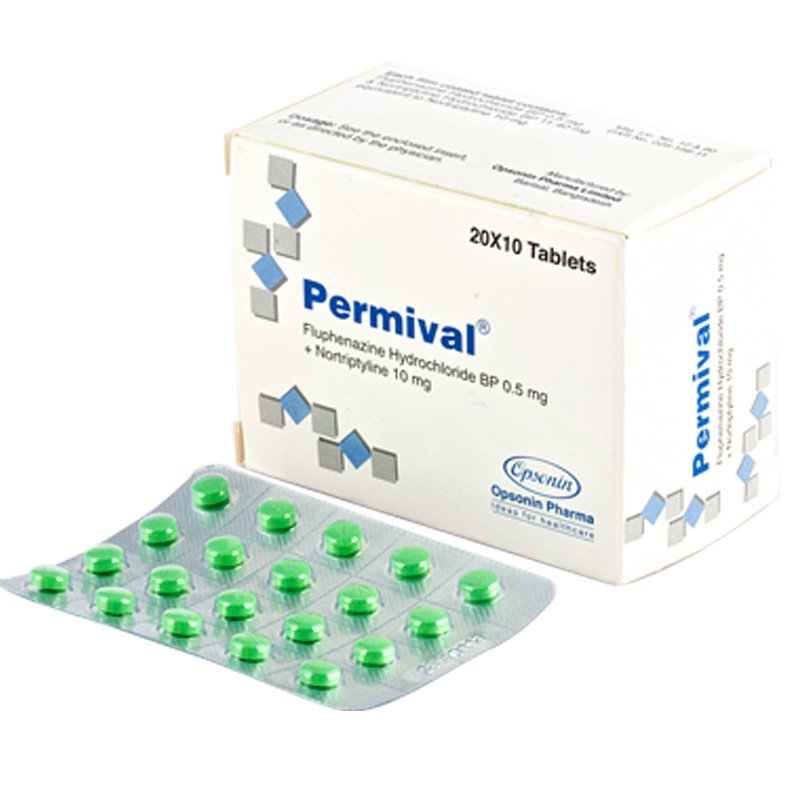 Permival Tablet 0.5 mg + 10 mg (Fluphenazine + Nortriptyline)